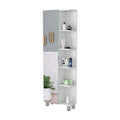 Los Angeles Linen Cabinet, Mirror, Five Shelves