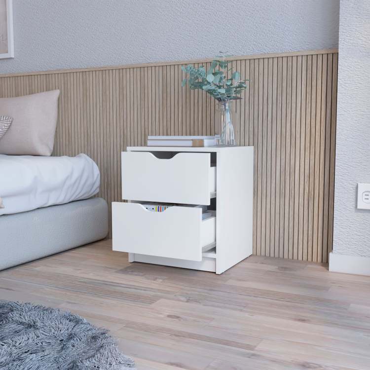 Dillon 2 Drawers Nightstand, Bedside Table With Storage