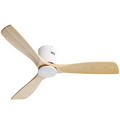 52 Inch Wooden With 3 Solid Wood Blades Remote Control Reversible Dc Motor Witout Light