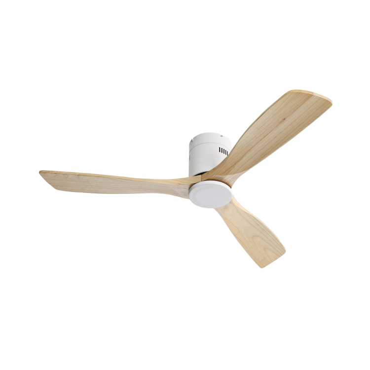 52 Inch Wooden With 3 Solid Wood Blades Remote Control Reversible Dc Motor Witout Light