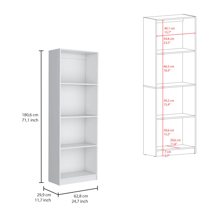 Trues 3 Piece Living Room Set With 3 Bookcases, White