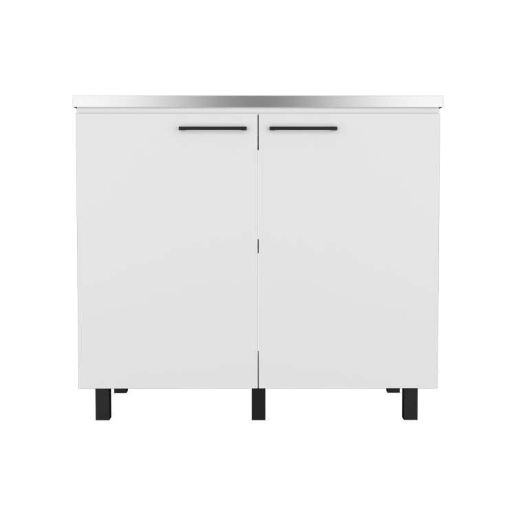 Alexandria 2 Piece Kitchen Set, Wall Cabinet Utility Sink, White