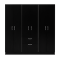 Six Doors Armoire Maya, Bedroom, Black White