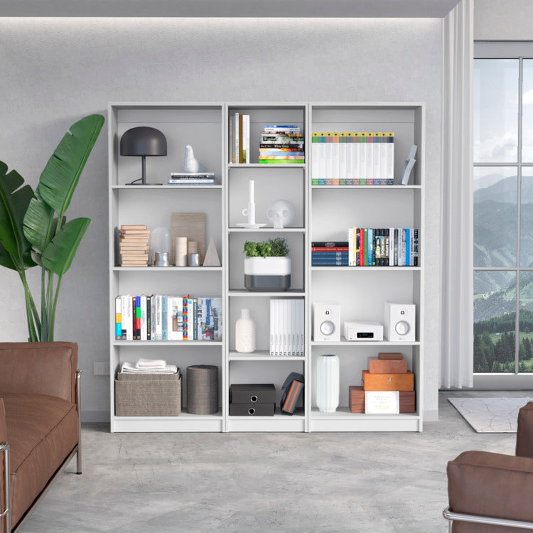 Trues 3 Piece Living Room Set With 3 Bookcases, White