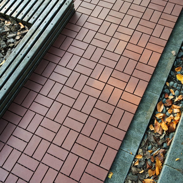 Plastic Interlocking Deck Tiles,44 Pack Patio Deck Tiles,12"X12" Square Waterproof Outdoor All Weather Use, Patio Decking Tiles For Poolside Balcony Backyard, Brown