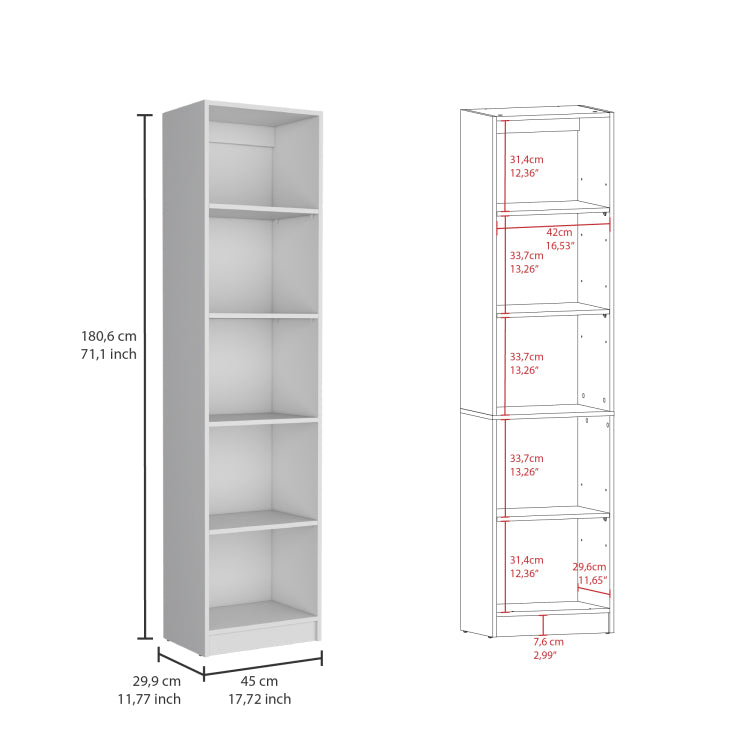 Torrey 3 Piece Living Room Set With 3 Bookcases, White