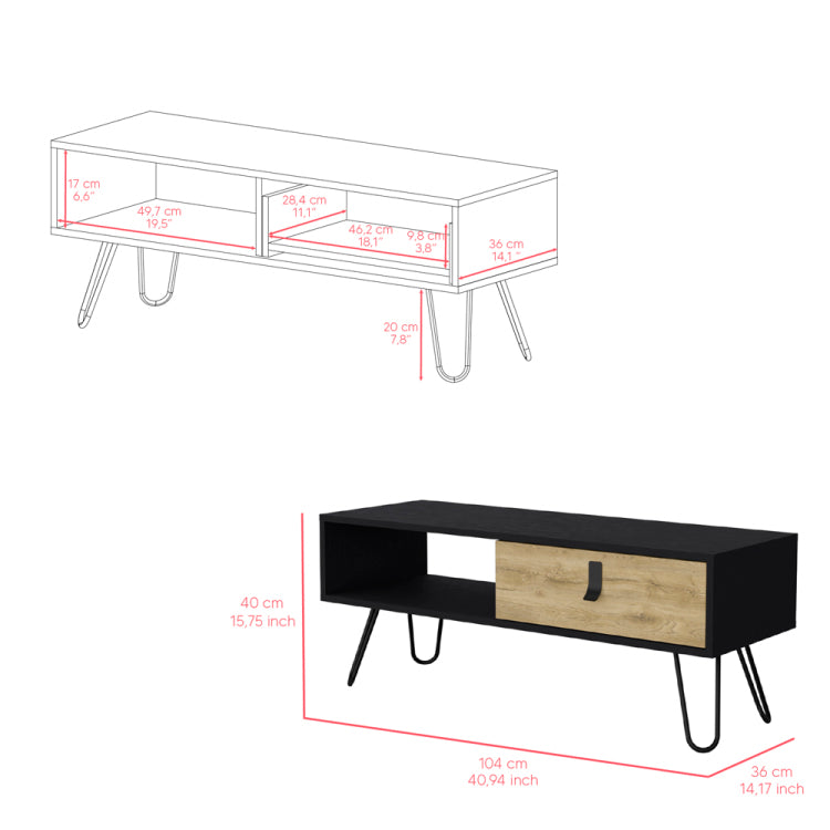 Coffee Table Magness, Living Room, Black Macadamia
