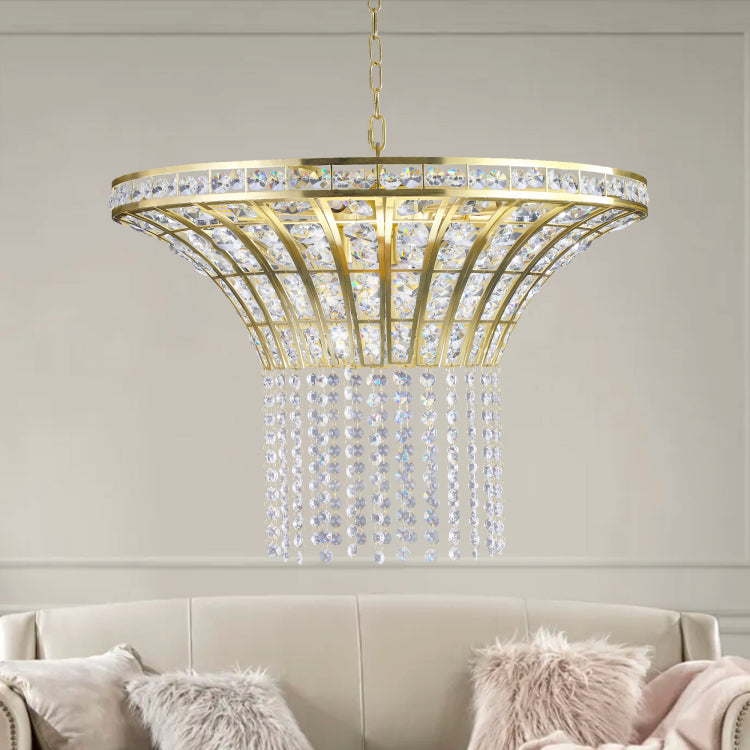 Same As W1340120181 L5021 8 Light 23.6" Wide Crystal Waterfall Chandelier Bulb Not Included