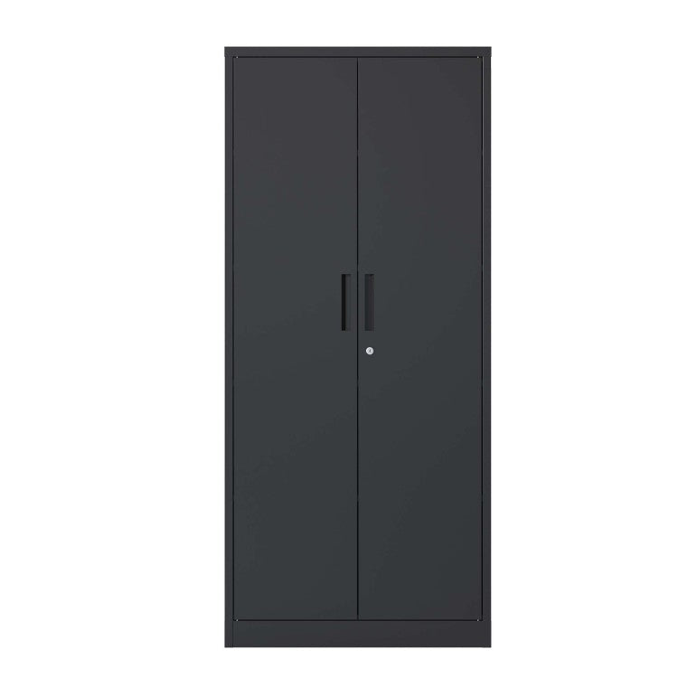 72"H Metal Garage Storage Cabinet, Black Tool Steel Locking Cabinet With Doors And 4 Shelves, Tall Cabinets For Garage Storage Systems Lockable File Cabinet For Home Office, Classroom Pantry