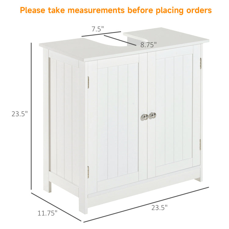 24 Pedestal Sink Bathroom Vanity Cabinet White