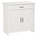 Farmhouse Sideboard Buffet Cabinet, Barn Door Style Kitchen Cabinet, 32" Accent Cabinet For Kitchen, Living Room Or Entryway, White Wash
