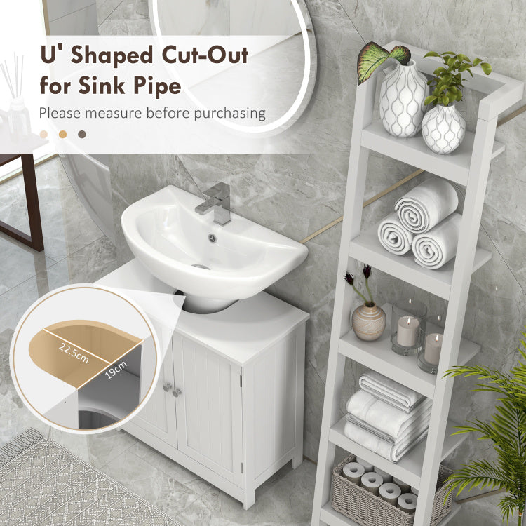 24 Pedestal Sink Bathroom Vanity Cabinet White