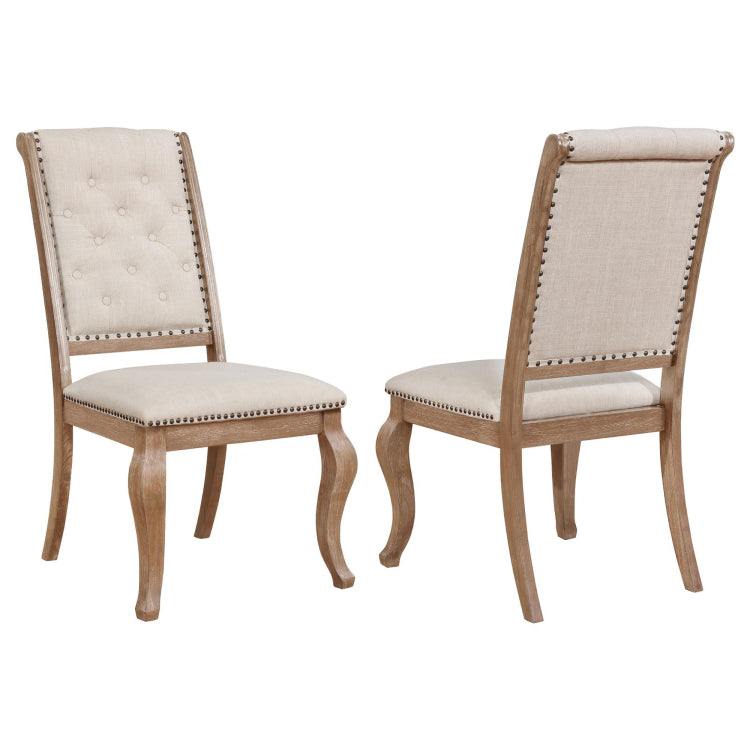 Cream And Barley Brown Tufted Back Dining Chair Set Of 2