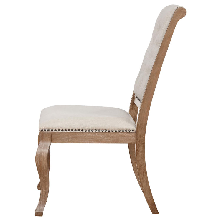 Cream And Barley Brown Tufted Back Dining Chair Set Of 2