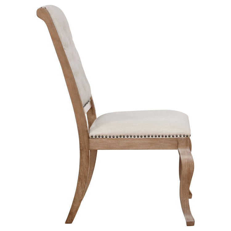 Cream And Barley Brown Tufted Back Dining Chair Set Of 2