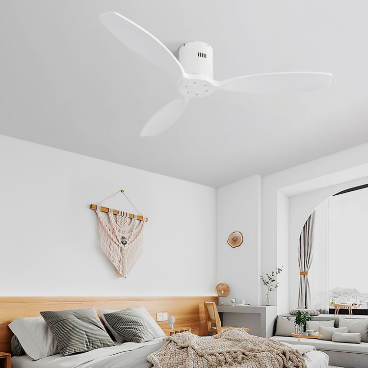 52 Inch Indoor Wooden With 3 Solid Wood Blades Remote Control Reversible Dc Motor Without Light