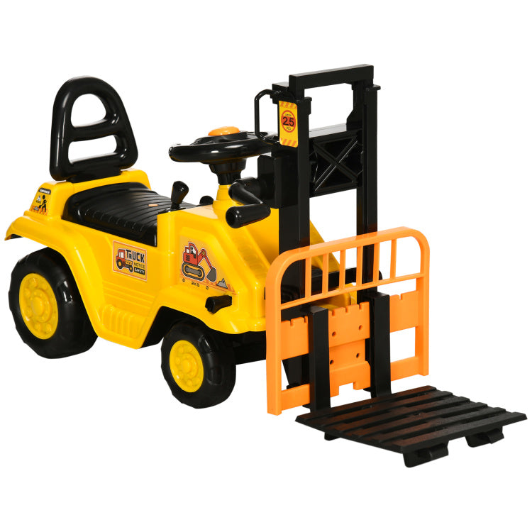 Sit And Scoot Ride On Toy With Forklift Operation, Construction Toys For Kids With Under Seat Storage, Forklift Toy For 3 Year Old Boys & Girls, Imagination Toys