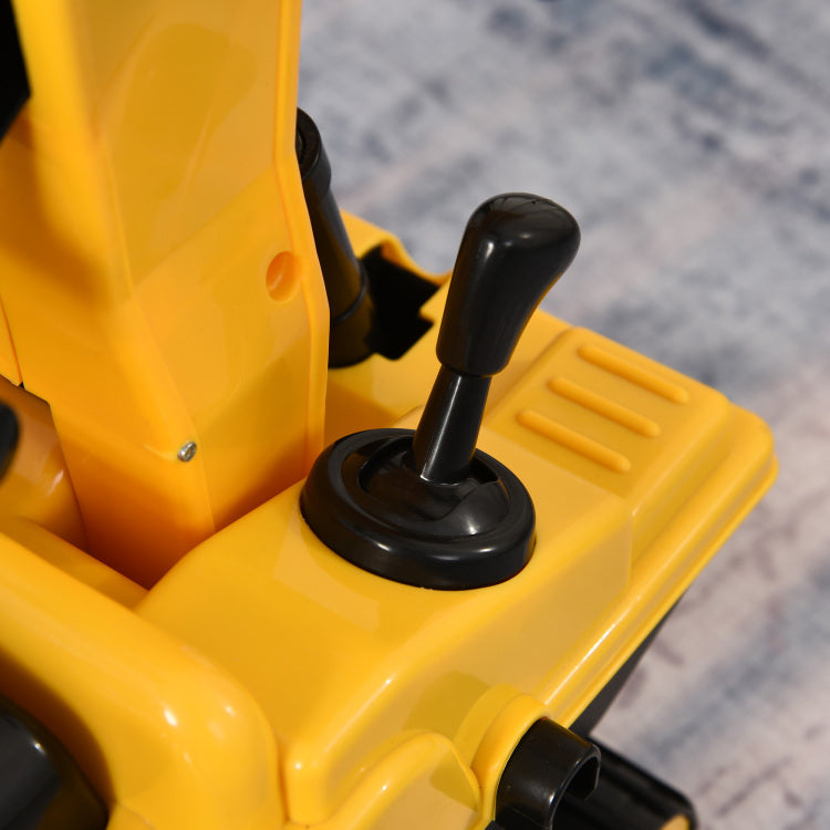 No Power Ride On Excavator Toy Tractors Digger Movable Scooter Walker Pretend Play Toddler Construction Truck Basket Storage For Boys Girls 3 Years Old Yellow Black