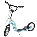 Youth Scooter Front And Rear Caliper Dual Brakes 12 Inch Inflatable Front Wheel Ride On Toy For Age 5 , Blue