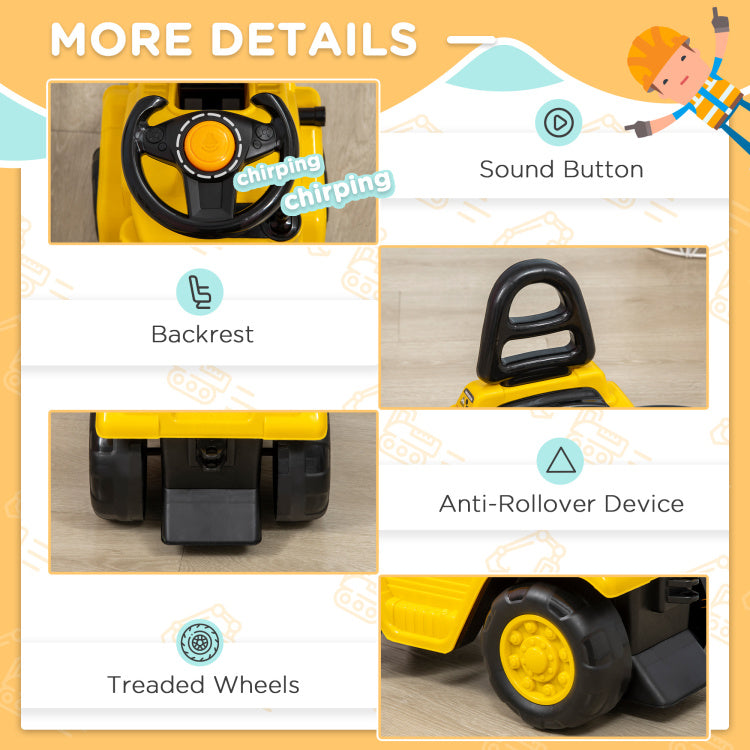 Sit And Scoot Ride On Toy With Forklift Operation, Construction Toys For Kids With Under Seat Storage, Forklift Toy For 3 Year Old Boys & Girls, Imagination Toys