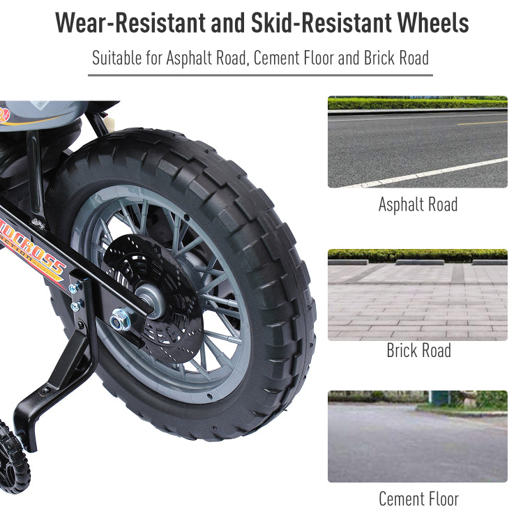 6V Kids Motorcycle Dirt Bike Electric Battery Powered Ride On Toy Off Road Street Bike With Training Wheels Red