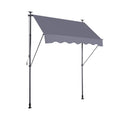 Manual Retractable Awning 78'' Non Screw Outdoor Sun Shade Cover With Uv Protection 100% Polyester Made Outdoor Canopy Adjustable Patio Door Window Awning Canopy Sun Shade Curtain For Backyard,Gary