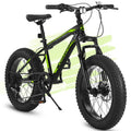 S20109 20 Inch Mountain Bike For Kids And Teenagers, High Carbon Steel Frame, Disc Brakes, Durable Wide Tires, Front Suspension, 7 Speed, Ideal For Snow And Off Road Riding