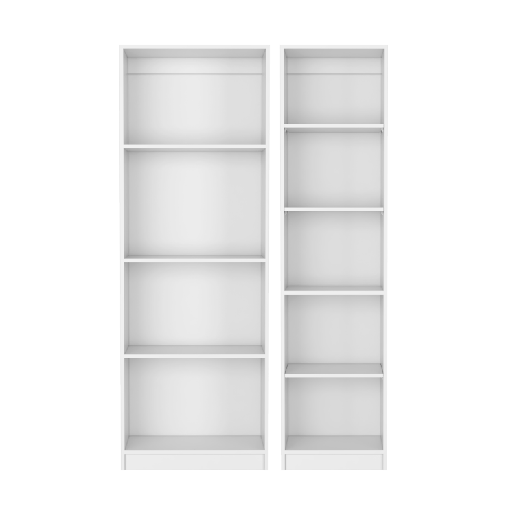 Benzoni Slim 2 Piece Living Room Set With 2 Bookcases, White