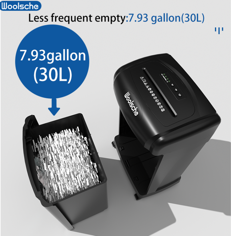 Large Capacity Heavy Duty Document Shredder 19 Sheet Cross Cut Paper Credit Card Shredder With 7.93 Gallon Pullout Wastebasket & 4 Castor