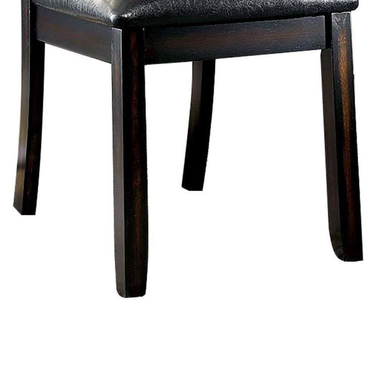 Transitional Dining Room Side Chairs Set Of 2Pc Chairs Only Brown Cherry Unique Curved Back Espresso Fabric Padded Seat