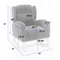 049 Teddy Fabric Rocking Chair With Packet Wood Legs,Ivory