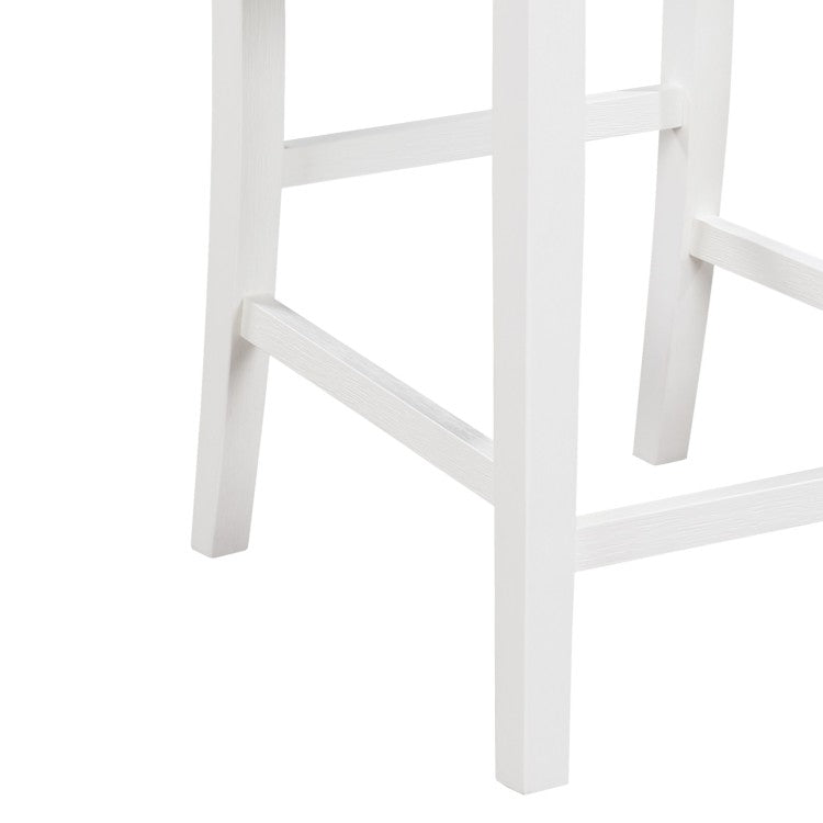 Graham 36" 3 Piece White Finish Small Space Counter Height Dining Table With Shelves And 2 Chairs
