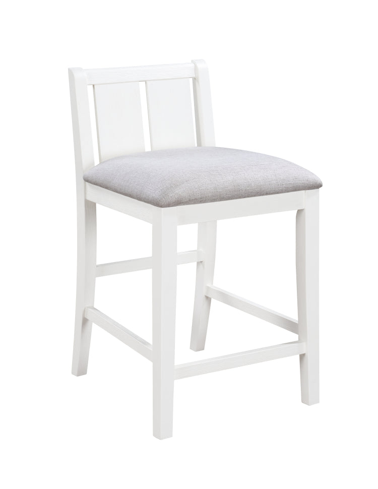 Graham 36" 3 Piece White Finish Small Space Counter Height Dining Table With Shelves And 2 Chairs