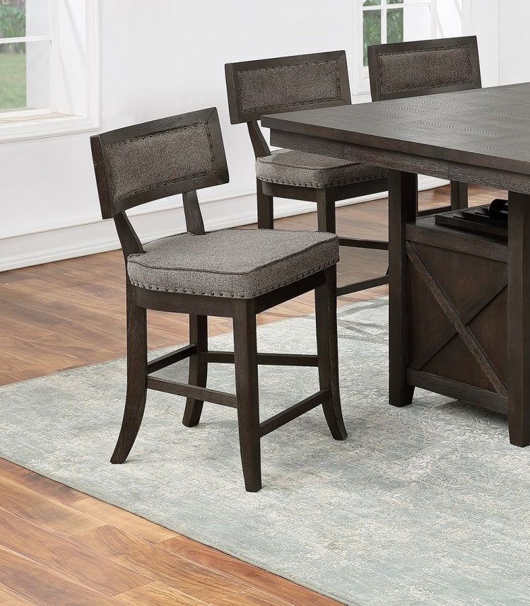 Dining Room Furniture Counter Height Dining Table W Butterfly Leaf Rustic Espresso Storage Base 7Pc Dining Set 6X High Chairs Unique Design Back