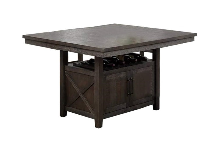 Dining Room Furniture Counter Height Dining Table W Butterfly Leaf Rustic Espresso Storage Base 7Pc Dining Set 6X High Chairs Unique Design Back