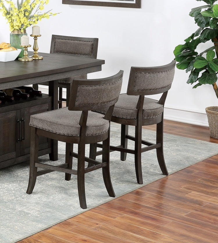 Dining Room Furniture Counter Height Dining Table W Butterfly Leaf Rustic Espresso Storage Base 7Pc Dining Set 6X High Chairs Unique Design Back