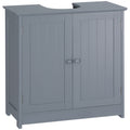 Homcom Under Sink Bathroom Cabinet With 2 Doors And Shelf, Pedestal Sink Bathroom Vanity Cabinet, Gray