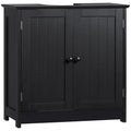 Homcom Under Sink Bathroom Cabinet With 2 Doors And Shelf, Pedestal Sink Bathroom Vanity Cabinet, Black