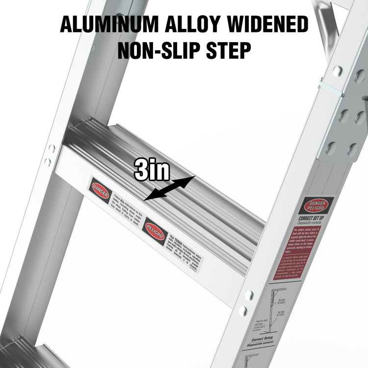 Aluminum Attic Ladder 350 Pound Capacity 22 1 2" X 54" Opening 7 10Ft Ceiling