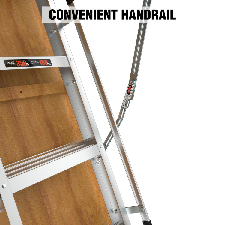 Aluminum Attic Ladder 350 Pound Capacity 22 1 2" X 54" Opening 7 10Ft Ceiling