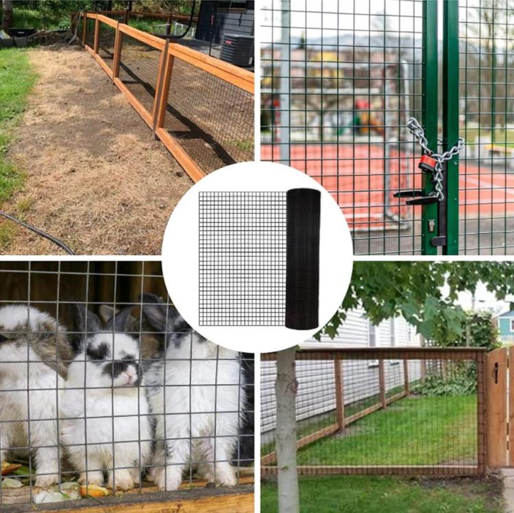 48 Inch 50 Ft Black Vinyl Coated Hardware Cloth, 19 Gauge 1 2 Inch Black Pvc Hardware Cloth, Black Welded Wire Fence Supports Poultry Netting Cage Home Improvement And Chicken Coop