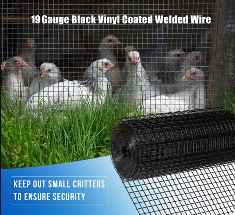36 Inch 50 Ft Black Vinyl Coated Hardware Cloth 19 Gauge 1 4 Inch Black Pvc Hardware Cloth, Black Welded Wire Fence Supports Poultry Netting Cage Home Improvement And Chicken Coop