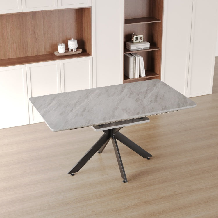 62.4" Extendable 78.15" Dining Table Set For 6 8 Person For Dining Room,C Shaped Tube Soft Padded Armless Dining Chair And Very Large Dining Room Table Kitchen Table Chair Set With Metal Legs