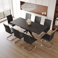 62.4" Extendable 78.15" Dining Table Set For 6 8 Person For Dining Room,C Shaped Tube Soft Padded Armless Dining Chair And Very Large Dining Room Table Kitchen Table Chair Set With Metal Legs