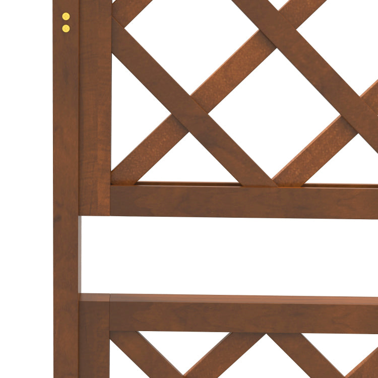 Outsunny Wood Planter With Trellis, Raised Garden Bed Privacy Screen Planter Box For Climbing Plants, Vines, Vegetables, Flowers