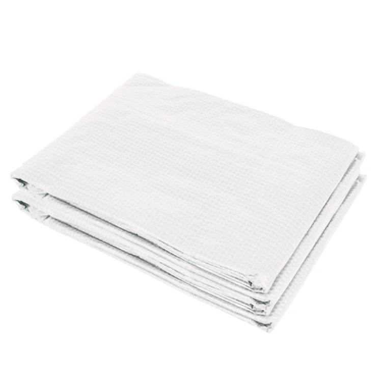 Outsunny 19.7' X 9.8' X 6.6' Plastic Greenhouse Cover Replacement, Heavy Duty Waterproof Tarp For Hoop House, Sheeting With 12 Windows, Door & Reinforcement Grid, White