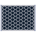 Outsunny Reversible Outdoor Rug Carpet, 9' X 18' Waterproof Plastic Straw Rug, Portable Rv Camping Rugs With Carry Bag, Large Floor Mat For Backyard, Deck, Picnic, Beach, Blue & White