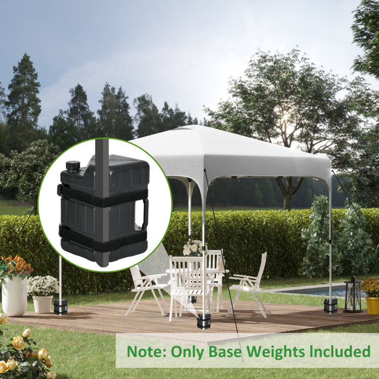 Outsunny Canopy Weights Set Of 4, Hdpe Water Or Sand Filled Tent Weights For Pop Up Canopy, With Built In Handles And Secure Straps, 115Lbs