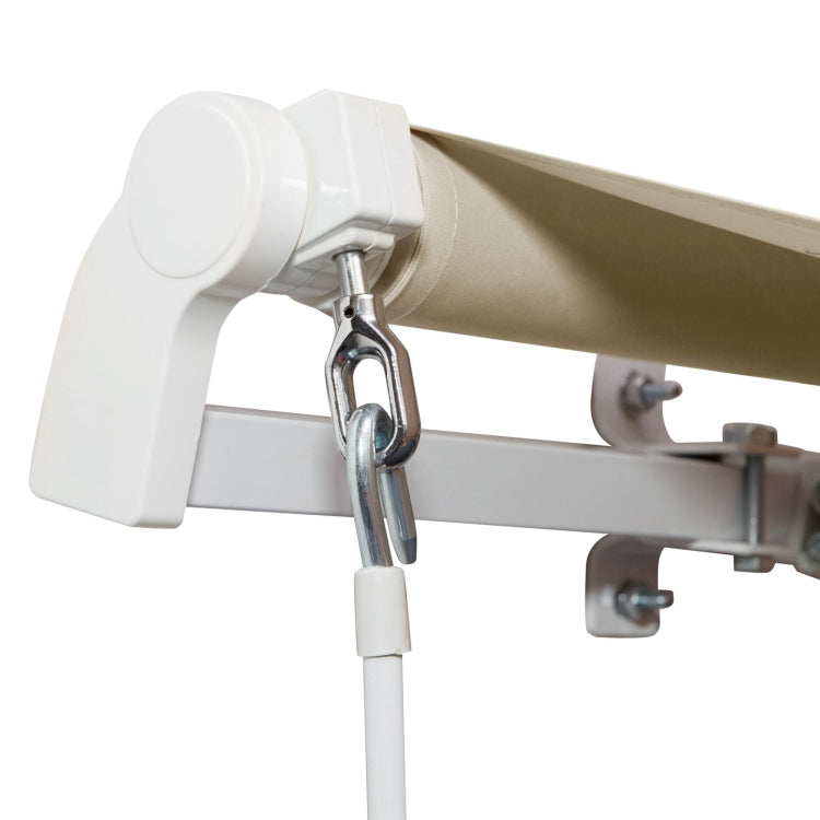 Outsunny 12' X 8' Retractable Awning Patio Awnings Sun Shade Shelter With Manual Crank Handle, 280G M Uv & Water Resistant Fabric And Aluminum Frame For Deck, Balcony, Yard, Cream White