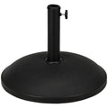 Outsunny 20" 55 Lbs Round Cement Umbrella Base Stand Market Parasol Holder With Tightening Knob & Easy Setup, For 1.3", 1.5", 1.9" Pole, For Lawn, Deck, Backyard, Garden, Black